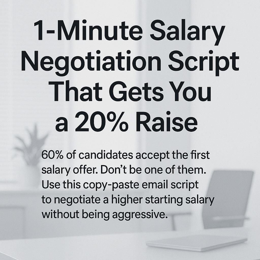 1-Minute Salary Negotiation Script That Gets You a 20% Raise