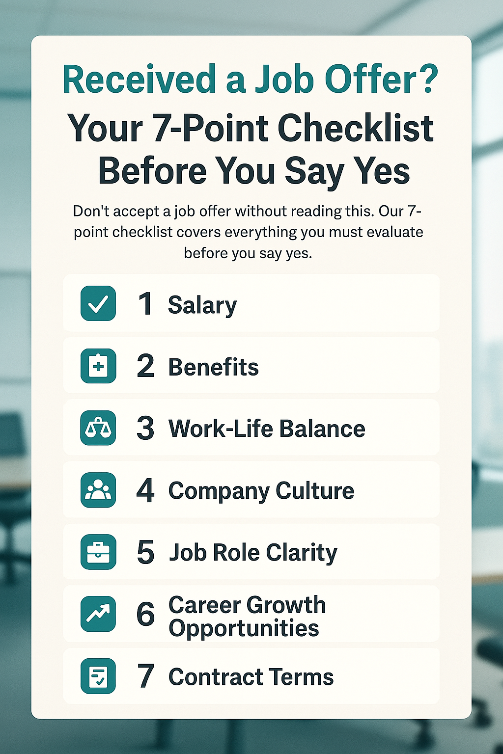 Received a Job Offer? Your 7-Point Checklist Before You Say "Yes"