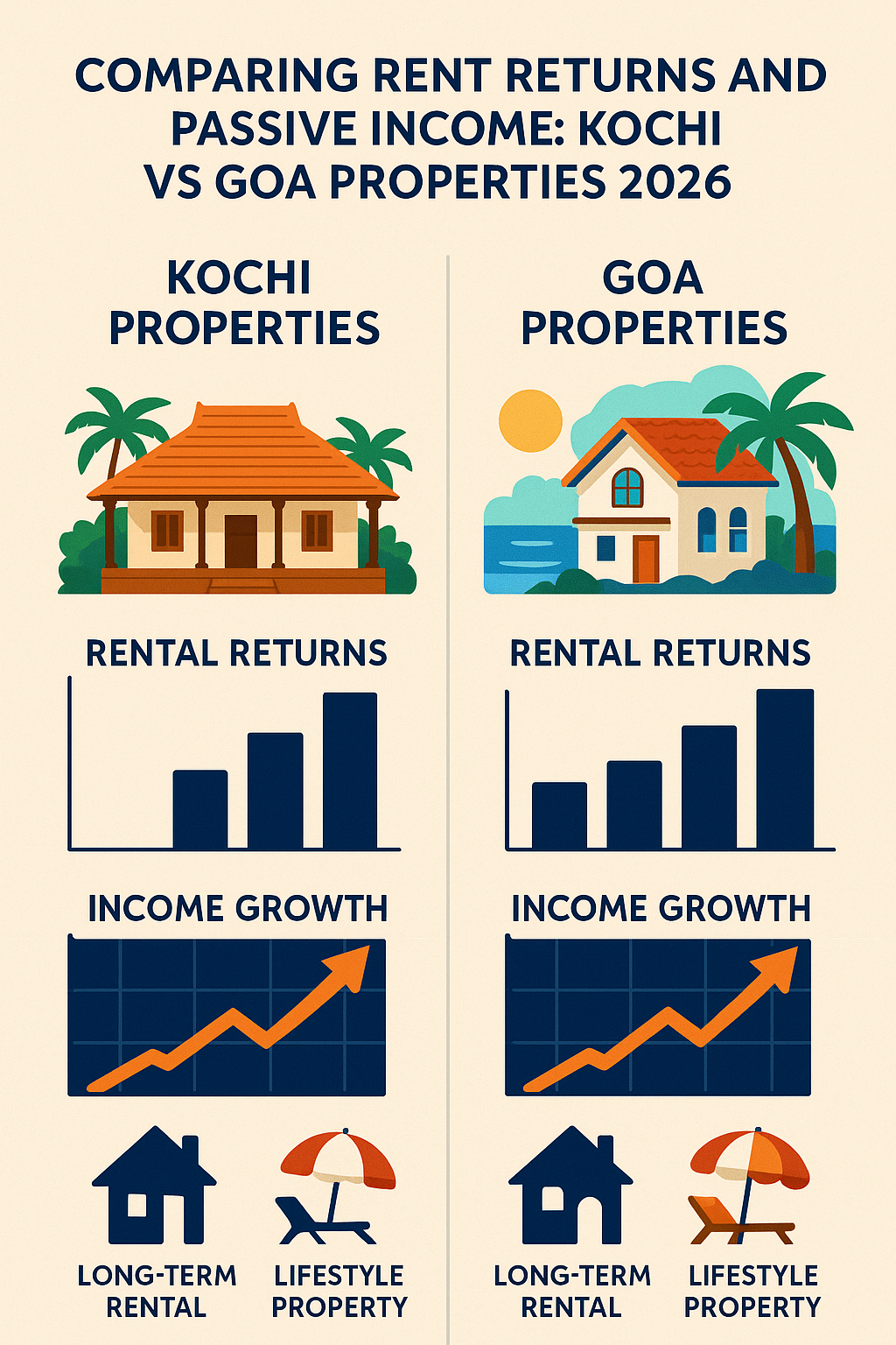 Comparing Rent Returns and Passive Income Kochi Properties vs Goa Properties