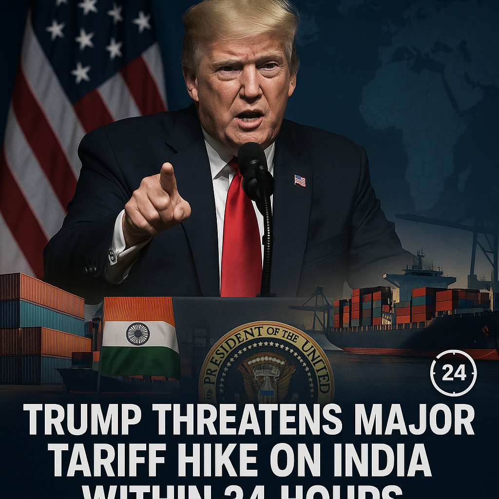 Trump Threatens Major Tariff Hike on India Within 24 Hours