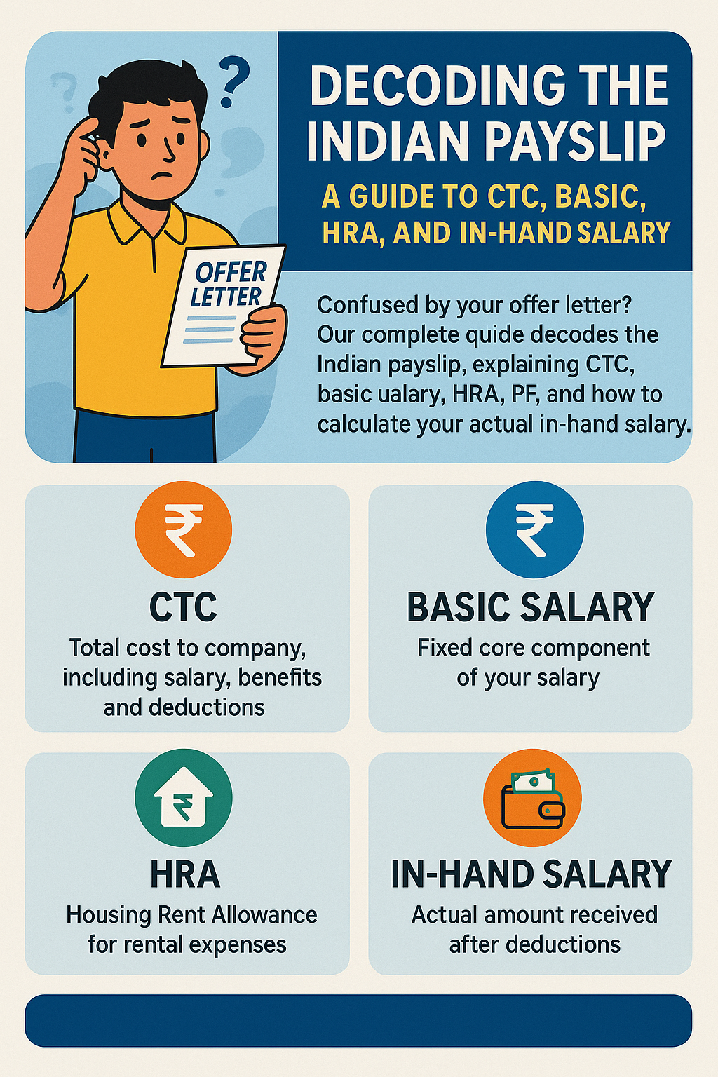 Decoding the Indian Payslip: A Guide to CTC, Basic, HRA, and In-Hand Salary