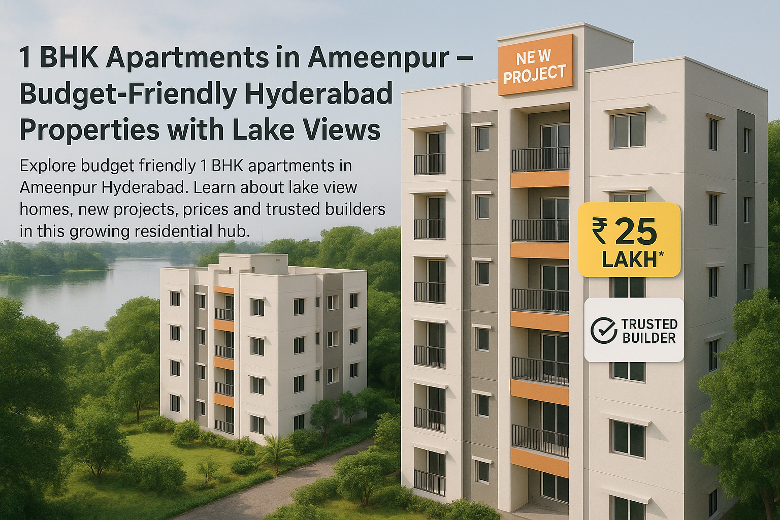 1 BHK Apartments in Ameenpur – Budget-Friendly Hyderabad Properties with Lake Views