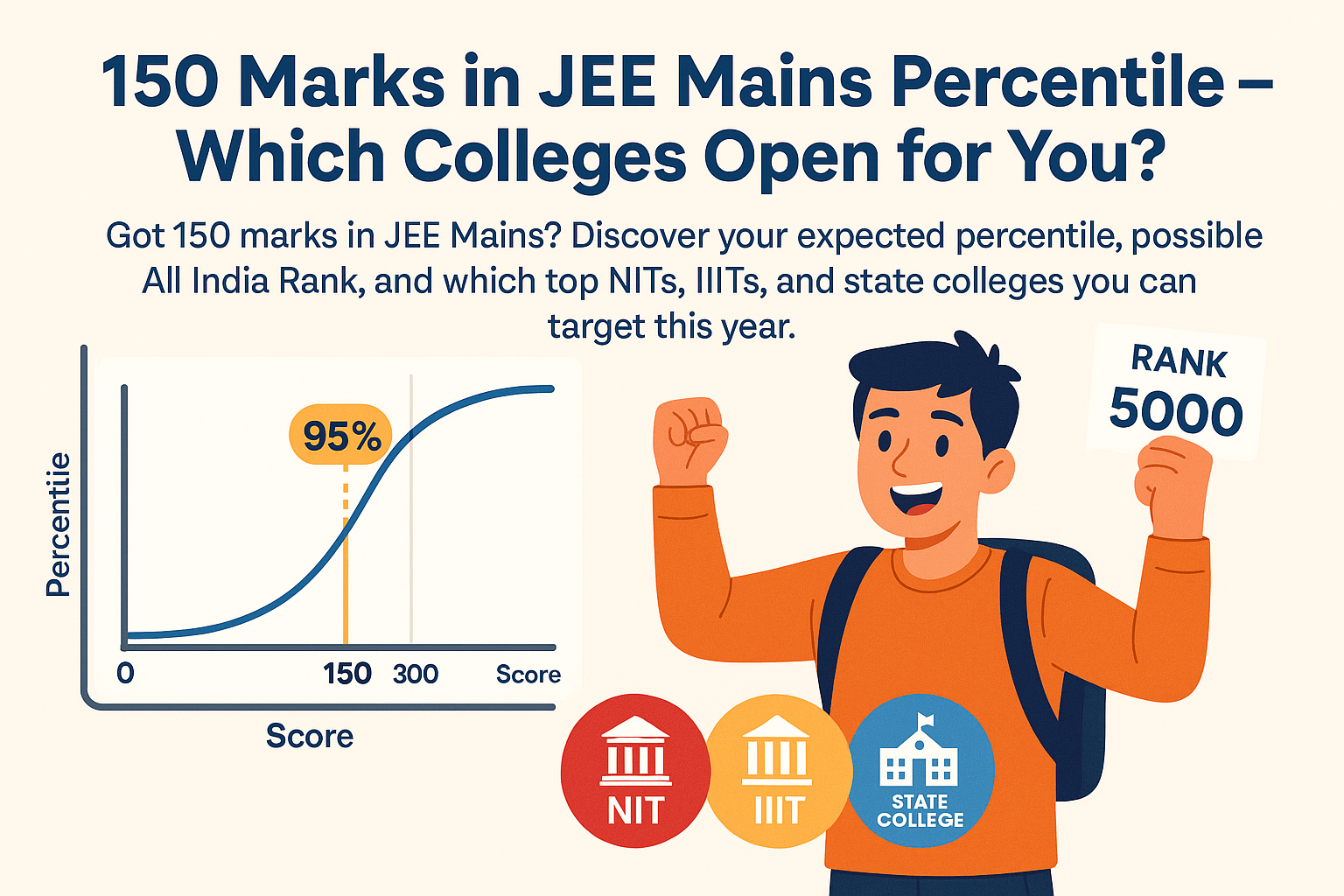 150 Marks in JEE Mains Percentile – Which Colleges Open for You?