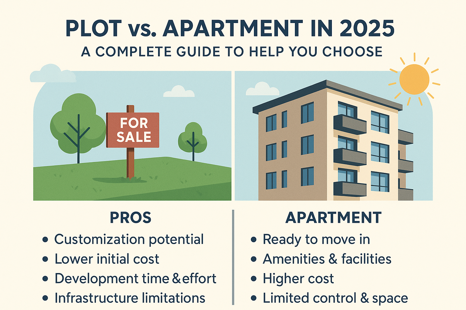 Plot vs. Apartment in 2025: A Complete Guide to Help You Choose