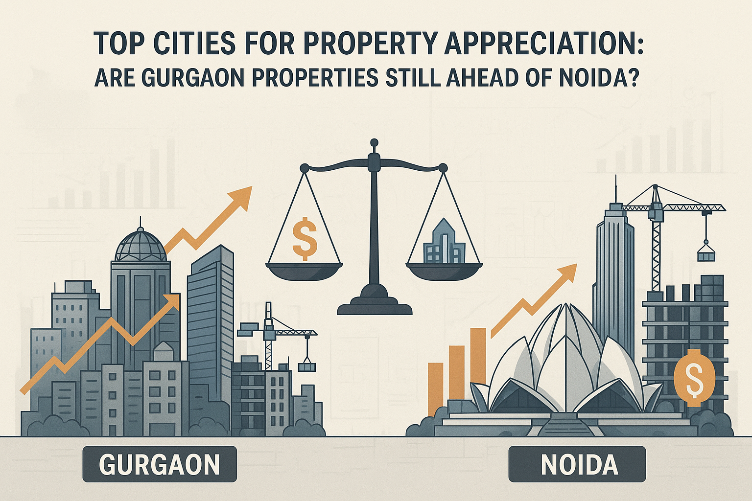 Top Cities for Property Appreciation: Are Gurgaon Properties Still Ahead of Noida Properties?