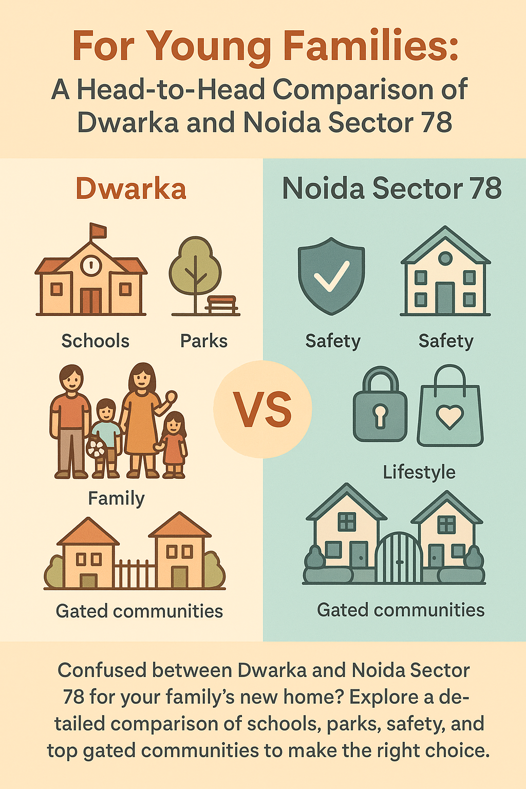 For Young Families: A Head-to-Head Comparison of Dwarka and Noida Sector 78